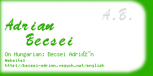 adrian becsei business card